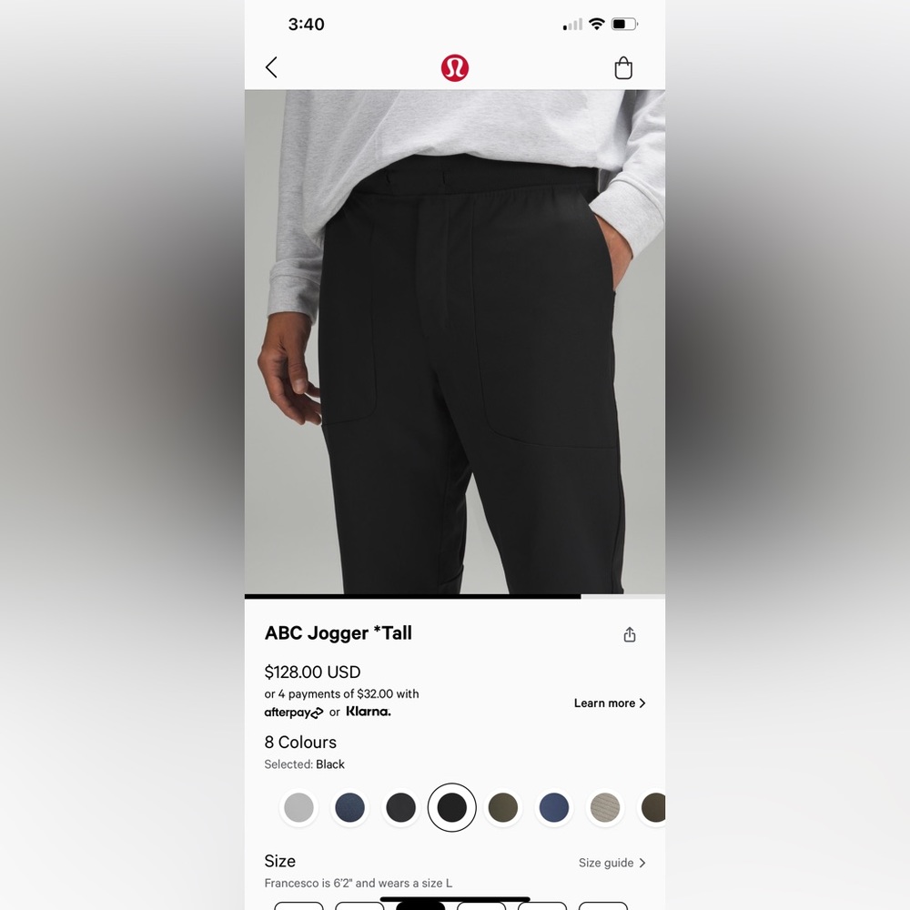 Lululemon mens ABC joggers